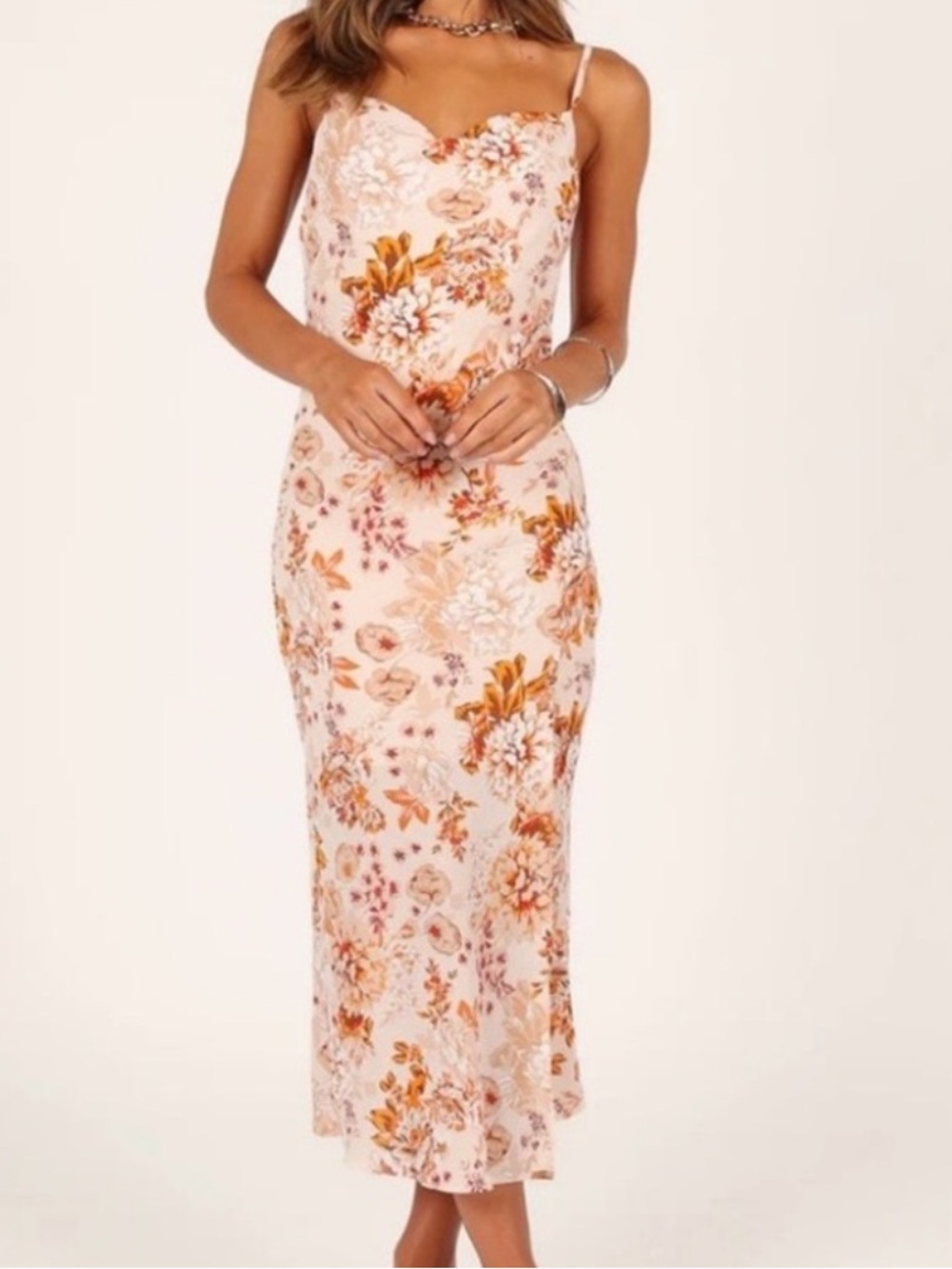 Petal + Pup Yelena Floral Midi Dress in Red Sz 8 - Picture 3 of 4